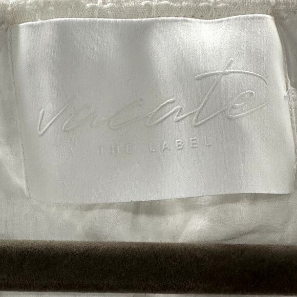 Vacate The Label Women's Medium White Dress Sleeveless Ruffles V-Neck - Picture 8 of 10